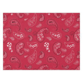 Rood en Zwart Paisley Western Bandana Print Tafelkleed (Voorkant (Horizontaal))