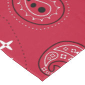 Rood en Zwart Paisley Western Bandana Print Tafelkleed (Gekanteld)