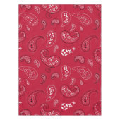 Rood en Zwart Paisley Western Bandana Print Tafelkleed (Voorkant)