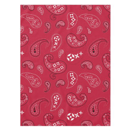 Rood en Zwart Paisley Western Bandana Print Tafelkleed