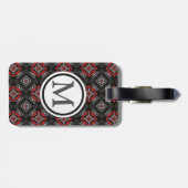 Rood en zwart Patroon Bagagelabel (Achterkant horizontaal)