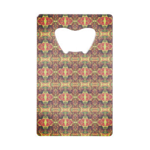 Rood en zwart patroon creditkaart flessenopener