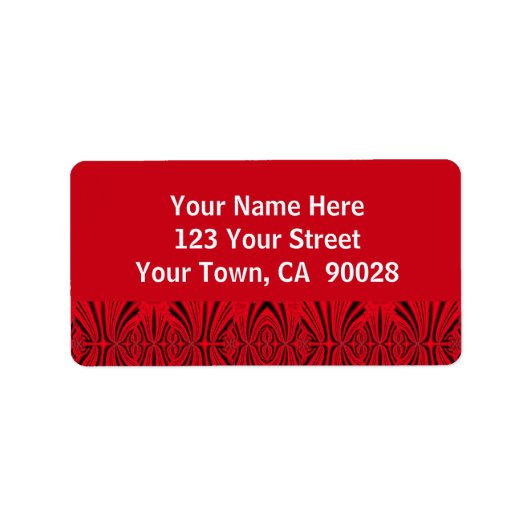rood en zwart patroon etiket (Voorkant)
