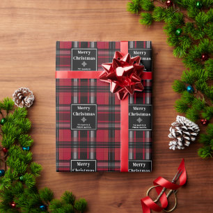 Rood en zwart patroon met tartan cadeaupapier