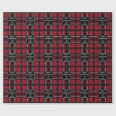 Rood en zwart patroon met tartan cadeaupapier (Vlak)