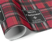 Rood en zwart patroon met tartan cadeaupapier (Rol Hoek)