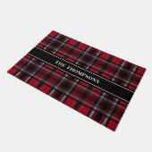 Rood en zwart patroon met tartan deurmat (Schuin)