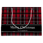 Rood en zwart patroon met tartan groot cadeauzakje (Voorkant)
