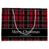 Rood en zwart patroon met tartan groot cadeauzakje (Achterkant)