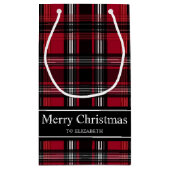 Rood en zwart patroon met tartan klein cadeauzakje (Achterkant)