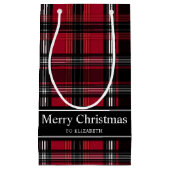 Rood en zwart patroon met tartan klein cadeauzakje (Voorkant)