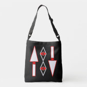 Rood en zwart patroon, Trend-inspiratie Crossbody Tas (Achterkant)