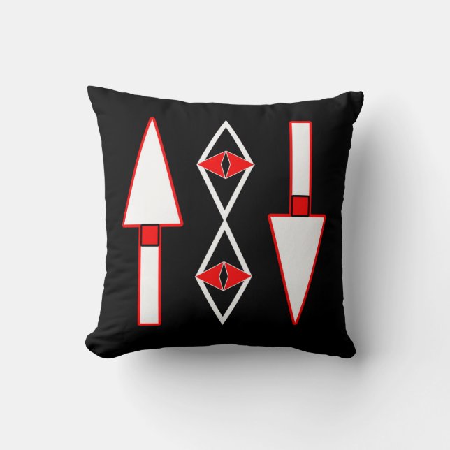 Rood en zwart patroon, Trend-inspiratie Kussen (Voorkant)