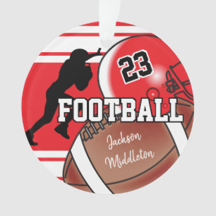 Rood en zwart personaliseren Football Ornament