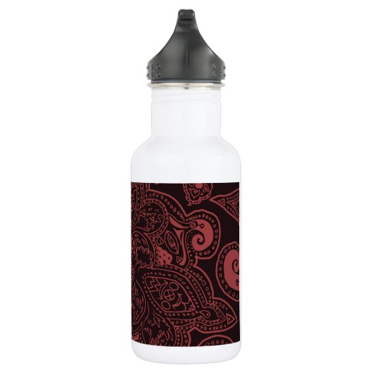 Rood en zwart Perzisch Mandala Star Pattern Waterfles (Rechts)