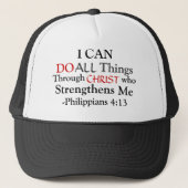 Rood en zwart PHILIPPIANS 4:13 Trucker Pet (Voorkant)