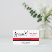 Rood en zwart, Piano-leraar Visitekaartjes (Staand voorkant)