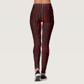 Rood en zwart Pinstripe Leggings (Achterkant)