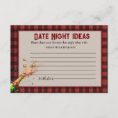 Rood en zwart plaid Date Night Ideeën Vrijgezellen Informatiekaartje (Voorkant)