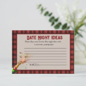Rood en zwart plaid Date Night Ideeën Vrijgezellen Informatiekaartje (Staand voorkant)