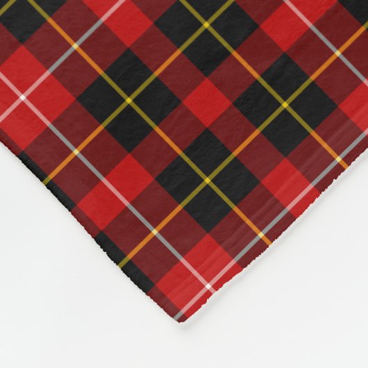 Rood en zwart Plaid O'Connell Tartan Fleece Deken (Hoek)