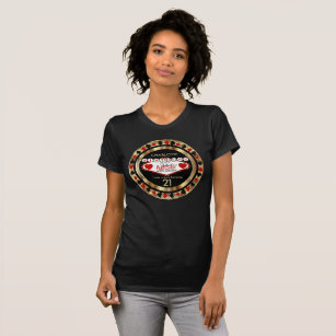 Rood en Zwart Poker Verjaardags Chip T-shirt