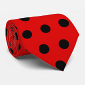 Rood en zwart pokstip. Spottig. Stropdas (Opgerold)