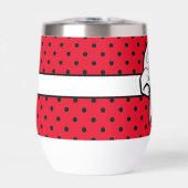 Rood en Zwart Polka Dot White Bow gepersonaliseerd (Voorkant)