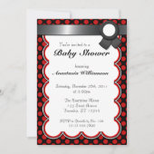 Rood en zwart poolaire stip Babyschoenen Kaart (Voorkant)