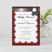 Rood en zwart poolaire stip Babyschoenen Kaart (Staand voorkant)