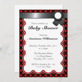 Rood en zwart poolaire stip Babyschoenen Kaart (Voorkant / Achterkant)