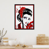 Rood en zwart poster (Keuken)