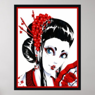 Rood en zwart poster