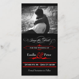 Rood en zwart Poster opslaan Datum opslaan Save The Date