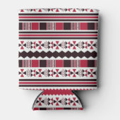 Rood en zwart proefpatroon blikjeskoeler (Voorkant)