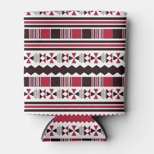 Rood en zwart proefpatroon blikjeskoeler (Voorkant)