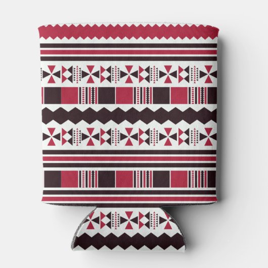 Rood en zwart proefpatroon blikjeskoeler (Achterkant)