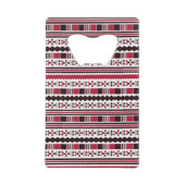 Rood en zwart proefpatroon creditkaart flessenopener (Voorkant)