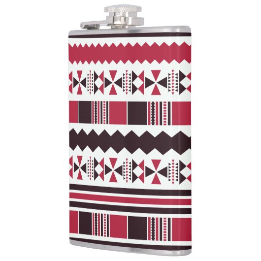 Rood en zwart proefpatroon heupfles (Links)