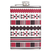 Rood en zwart proefpatroon heupfles (Voorkant)