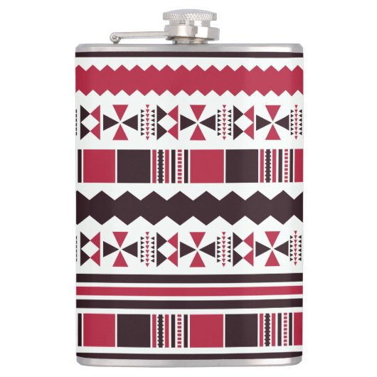 Rood en zwart proefpatroon heupfles (Voorkant)