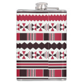 Rood en zwart proefpatroon heupfles (Achterkant)