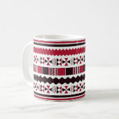 Rood en zwart proefpatroon koffiemok (Voorkant links)