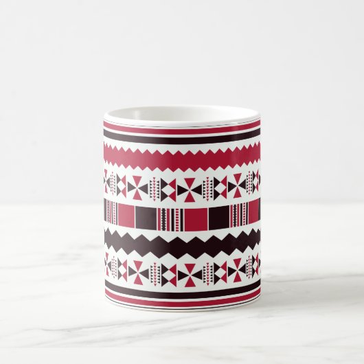 Rood en zwart proefpatroon koffiemok (Center)