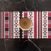 Rood en zwart proefpatroon korte tafelloper