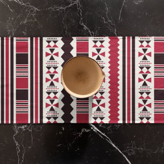 Rood en zwart proefpatroon korte tafelloper