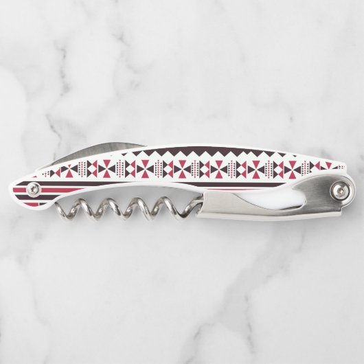 Rood en zwart proefpatroon kurkentrekker (Achterkant)