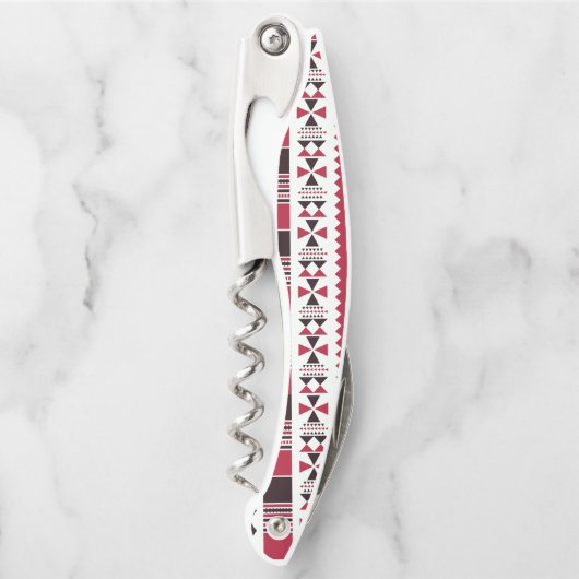 Rood en zwart proefpatroon kurkentrekker (Voorkant)