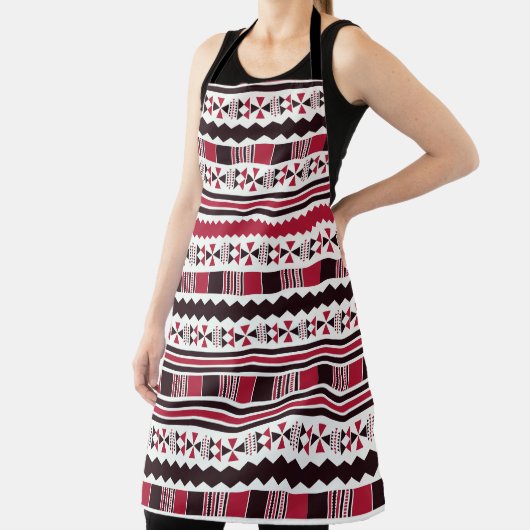 Rood en zwart proefpatroon schort (Insitu)