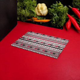 Rood en zwart proefpatroon snijplank